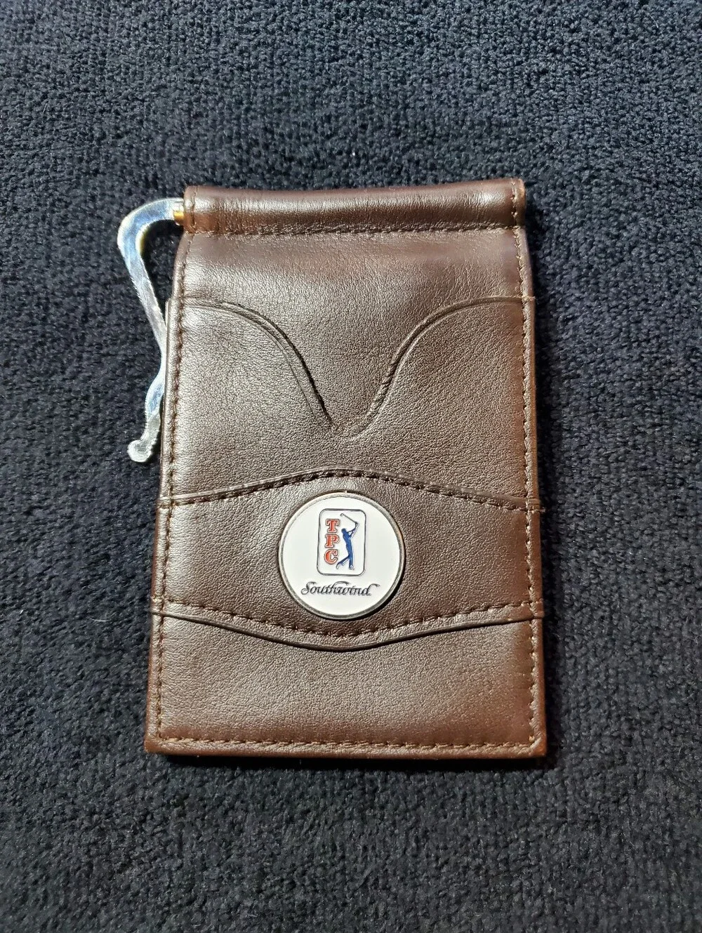 TPC Golf Genuine Leather Bifold Front Money Clip &  Card Holder Wallet